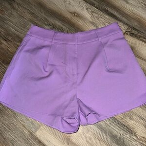Elegant Lavender High Waist Women's Shorts